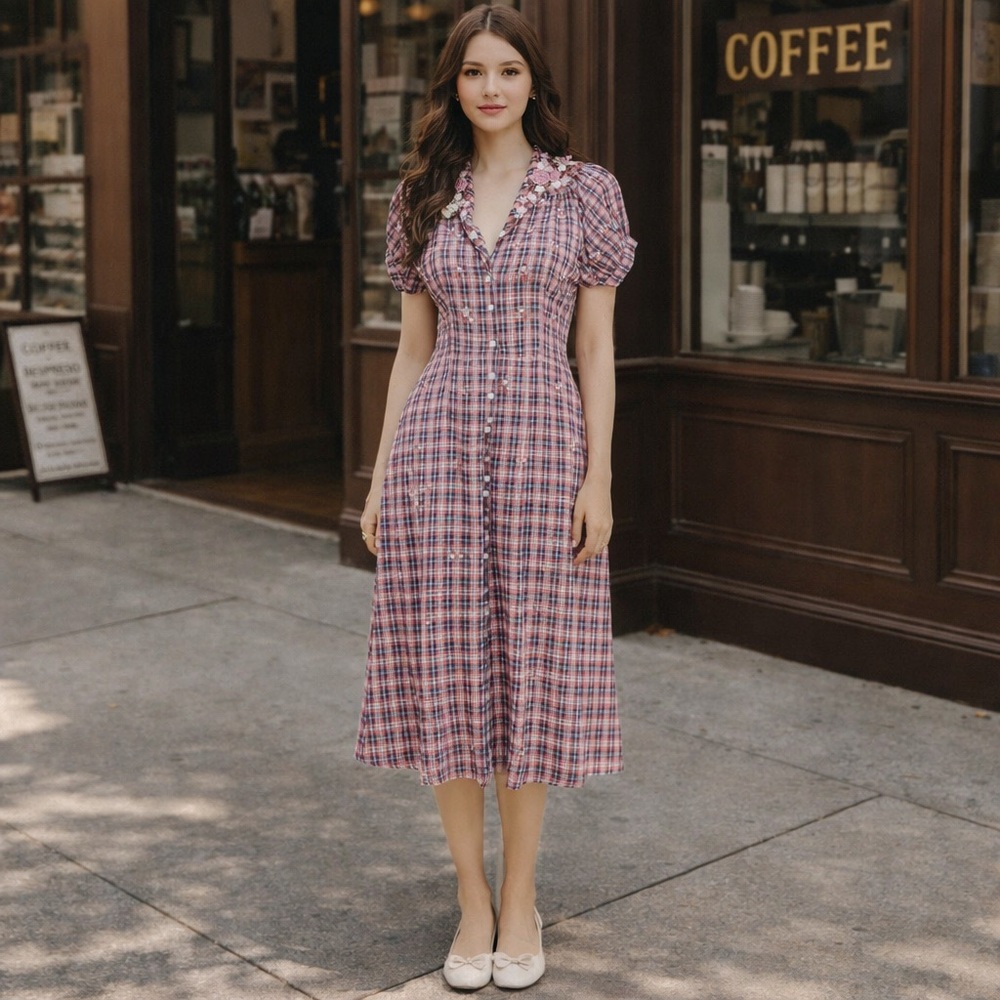 Antik Batik Picnic Plaid Jonky Dress
